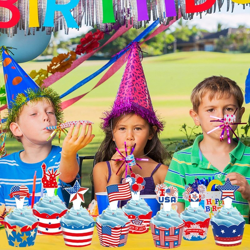 4th of July Cake Decorations Set - Wrappers and Toppers for Independence Day - Image 8