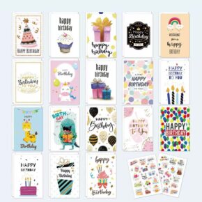 18 - Sheet Birthday Card Set (4) sheet birthday card set