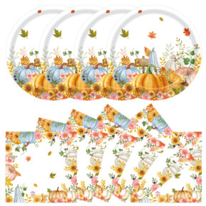 40-Pcs 9inThanksgiving Paper Plates + napkin (1) Holiday Series Thanksgiving