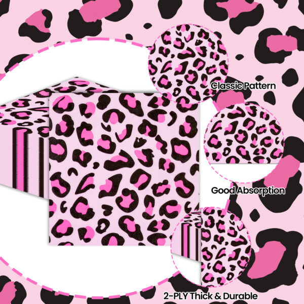 40pc light leopard print napkin