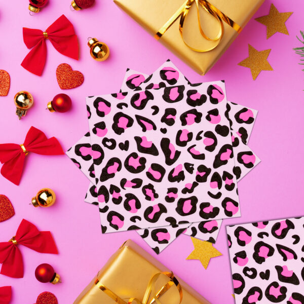 40pc light leopard print napkin
