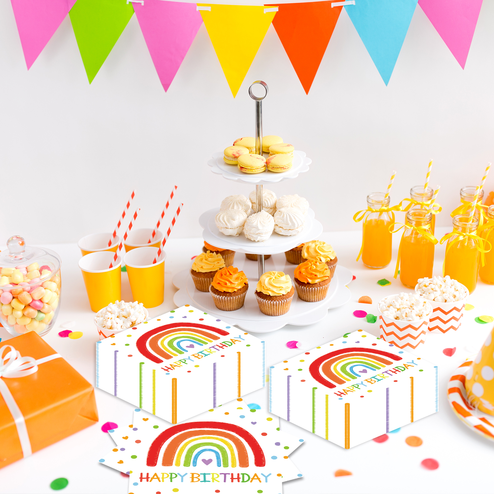 rainbow polka dot-napkin