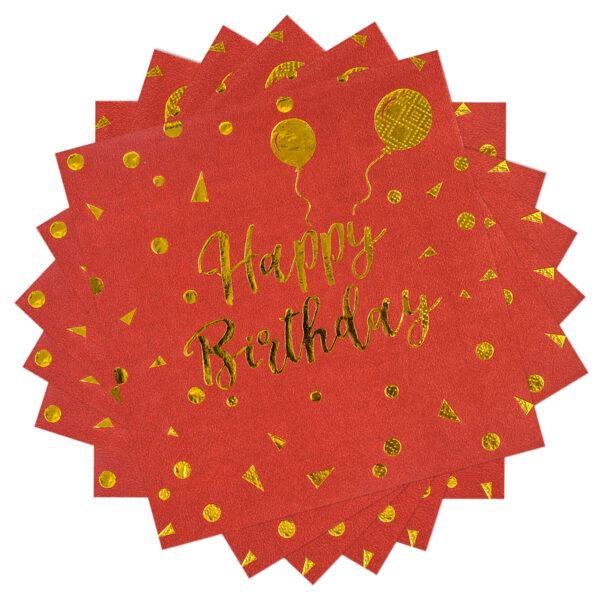 red birthday napkin