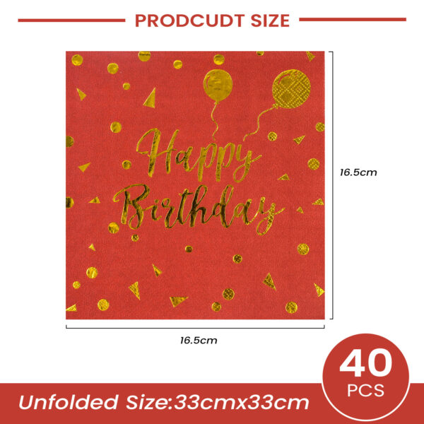 red birthday napkin