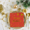 red birthday napkin