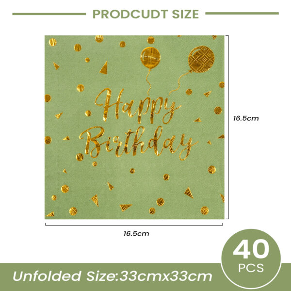 sage green birthday napkin
