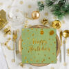 sage green birthday napkin