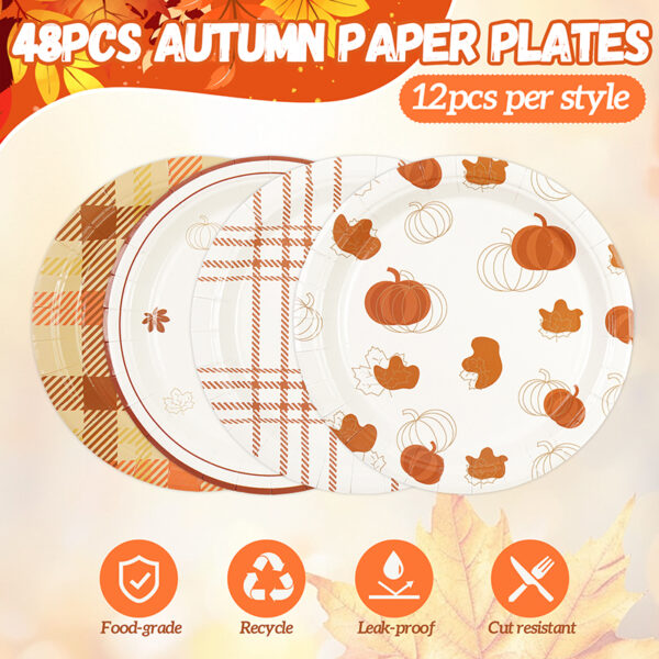 Fall Leaf Paper Plates