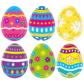 48 shaped Easter plates 1 (1) Holiday Series Easter Paper Plates Showcasing Vibrant Painted Egg Patterns