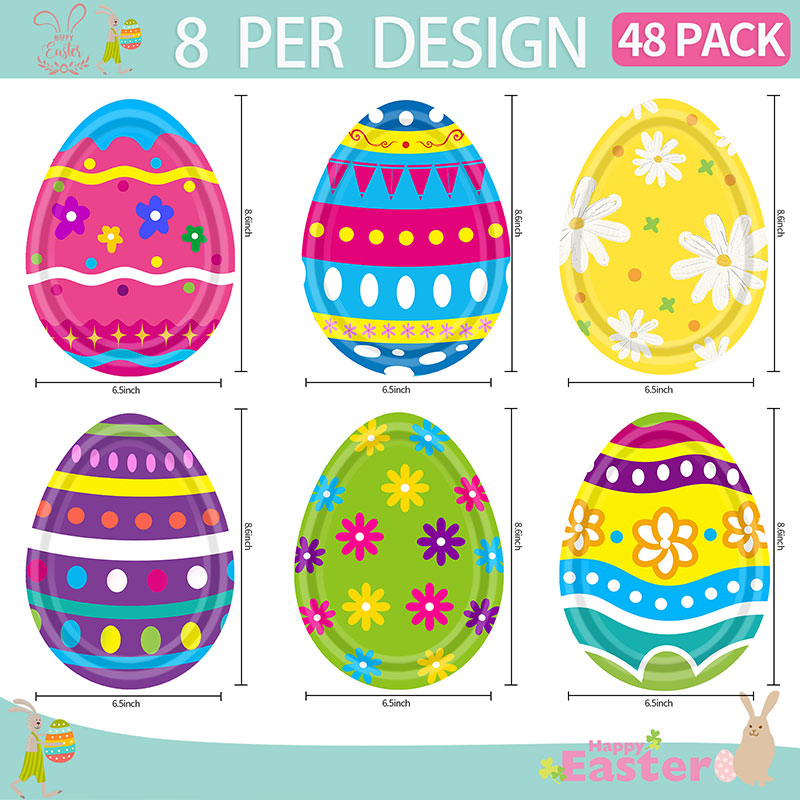 Holiday Series Easter Paper Plates Showcasing Vibrant Painted Egg Patterns - Image 7