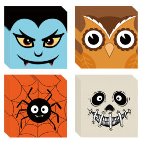 50 Halloween tissues (8) halloween monster face napkins