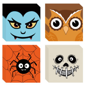 halloween monster face napkins