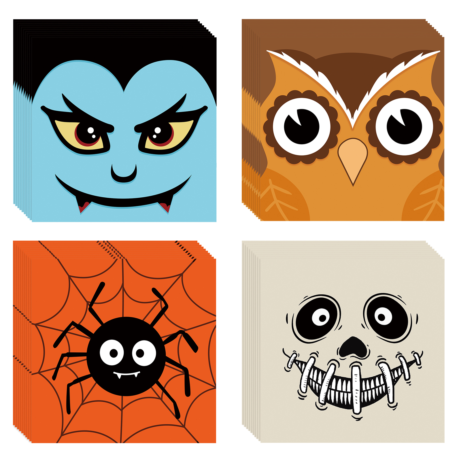 halloween monster face napkins