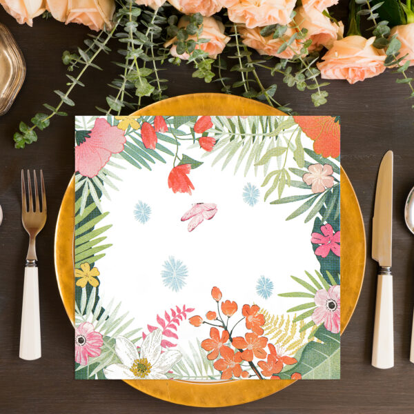 green-floral-napkin