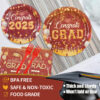 64-piece graduation season dark red paper plate set 1