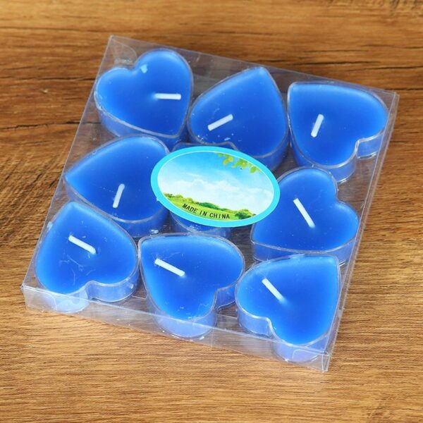 9 heart-shaped candles