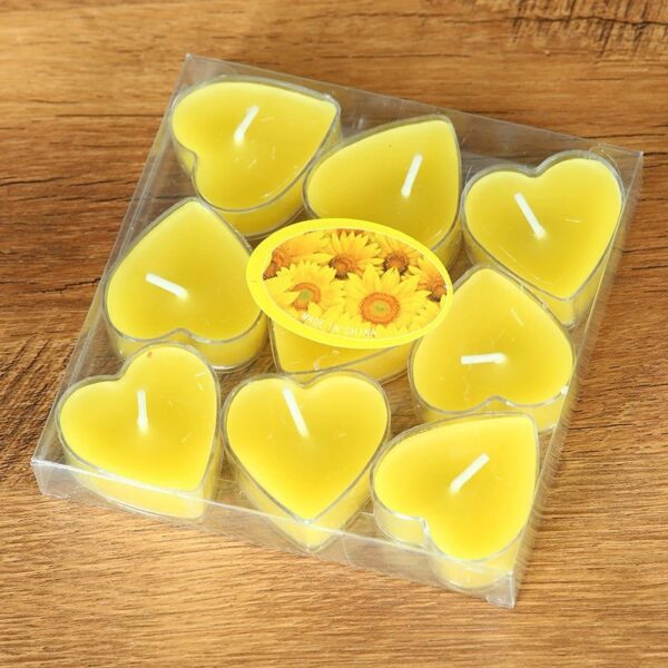 9 heart-shaped candles