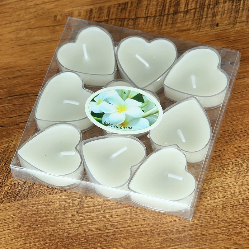9 heart-shaped candles