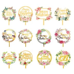 Acrylic Cake Decor Toppers (4) acrylic happy birthday cake topper