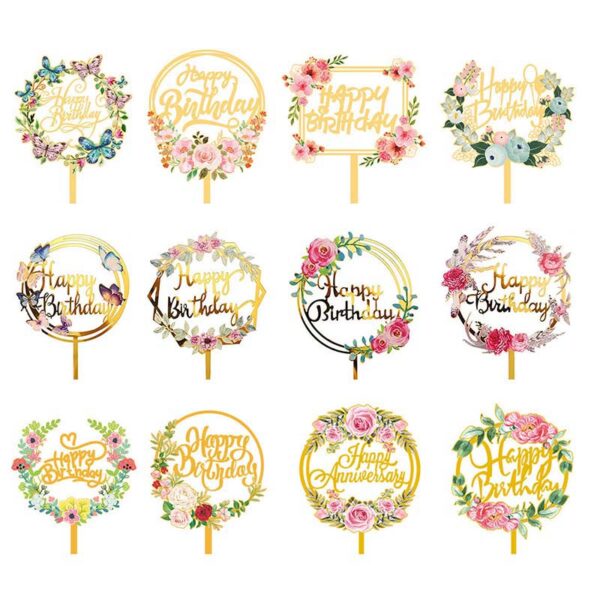 acrylic happy birthday cake topper