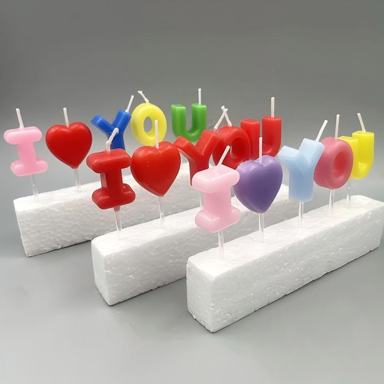 Alphabet-shaped Valentine's Day candles