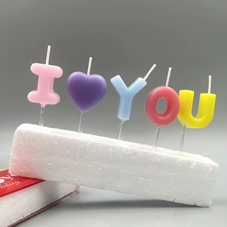 Alphabet-shaped Valentine's Day candles