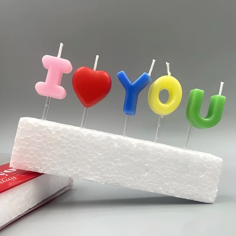 Alphabet-shaped Valentine's Day candles