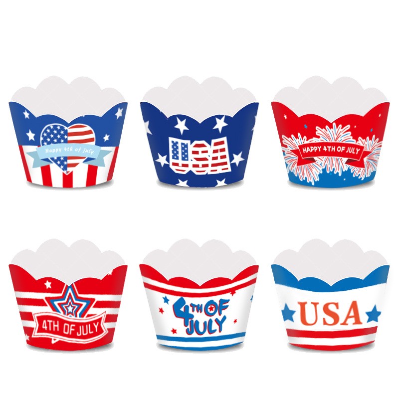 4th of July Cake Decorations Set - Wrappers and Toppers for Independence Day - Image 4