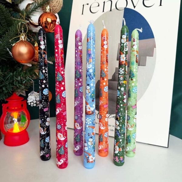 Christmas Snowman Decal Candle