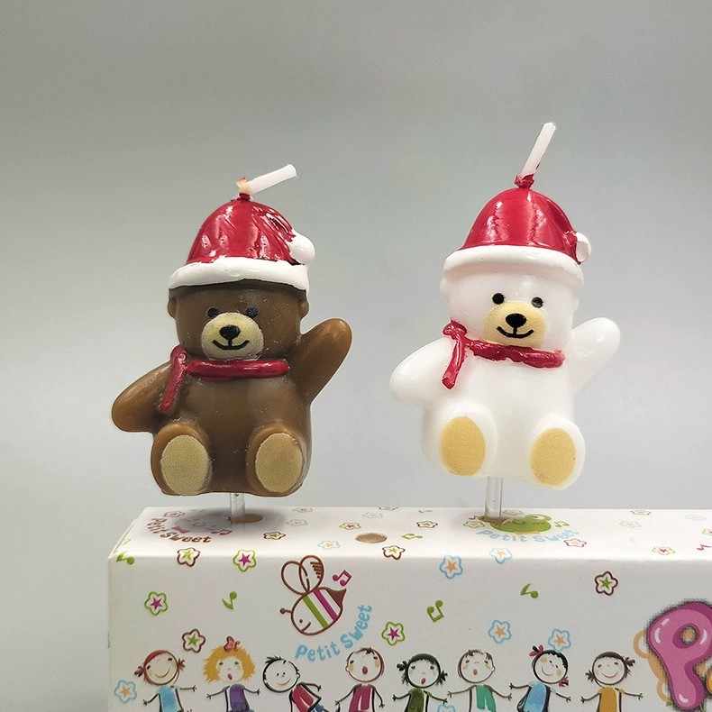 Christmas bear candles