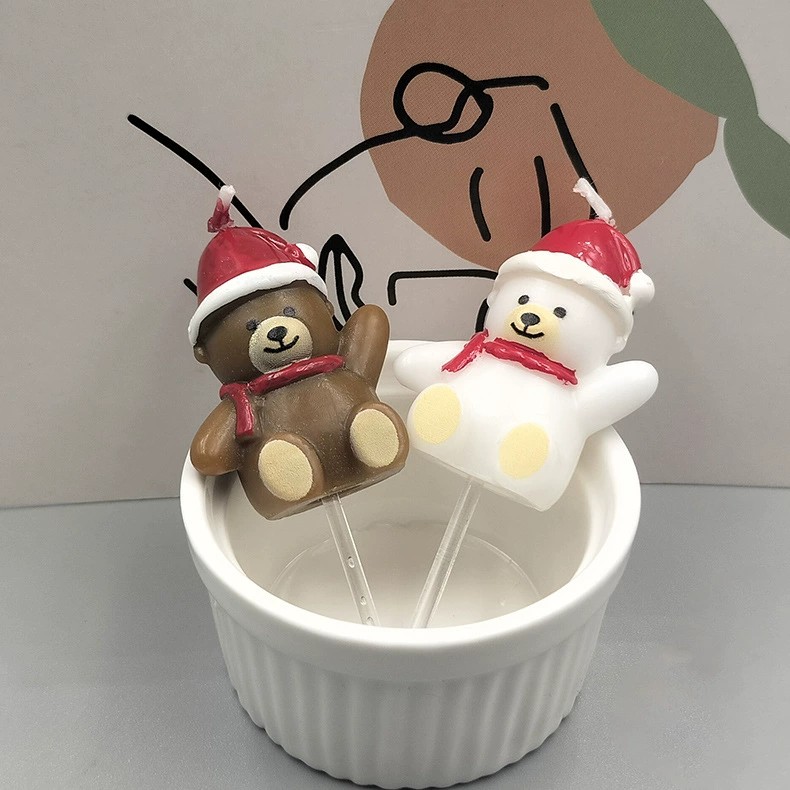 Christmas bear candles