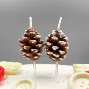Christmas pine cone candles