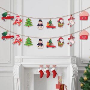 Wooden Christmas Hanging Flag Banner