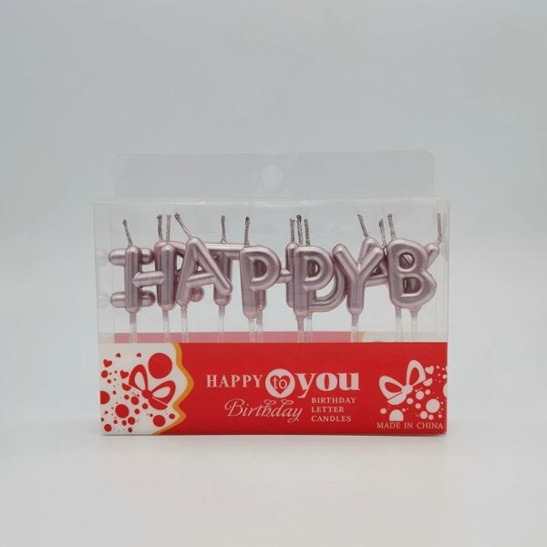 Colored English alphabet candles