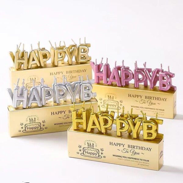 Colored English alphabet candles