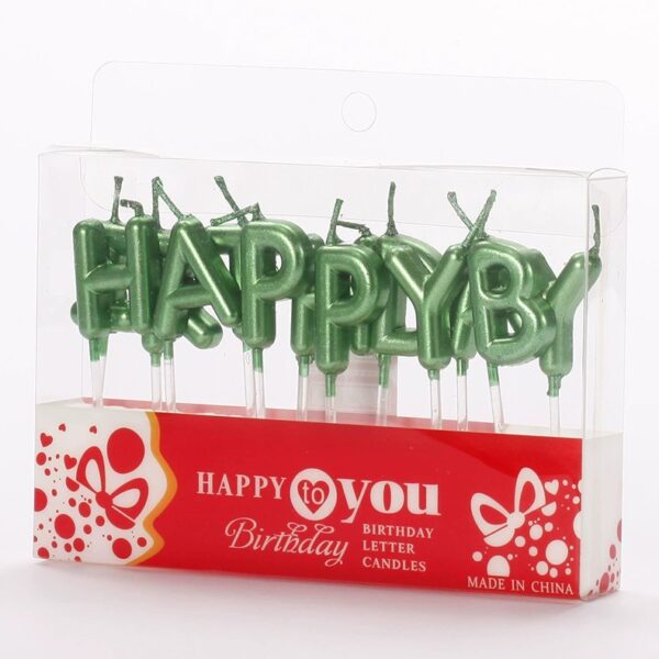 Colored English alphabet candles