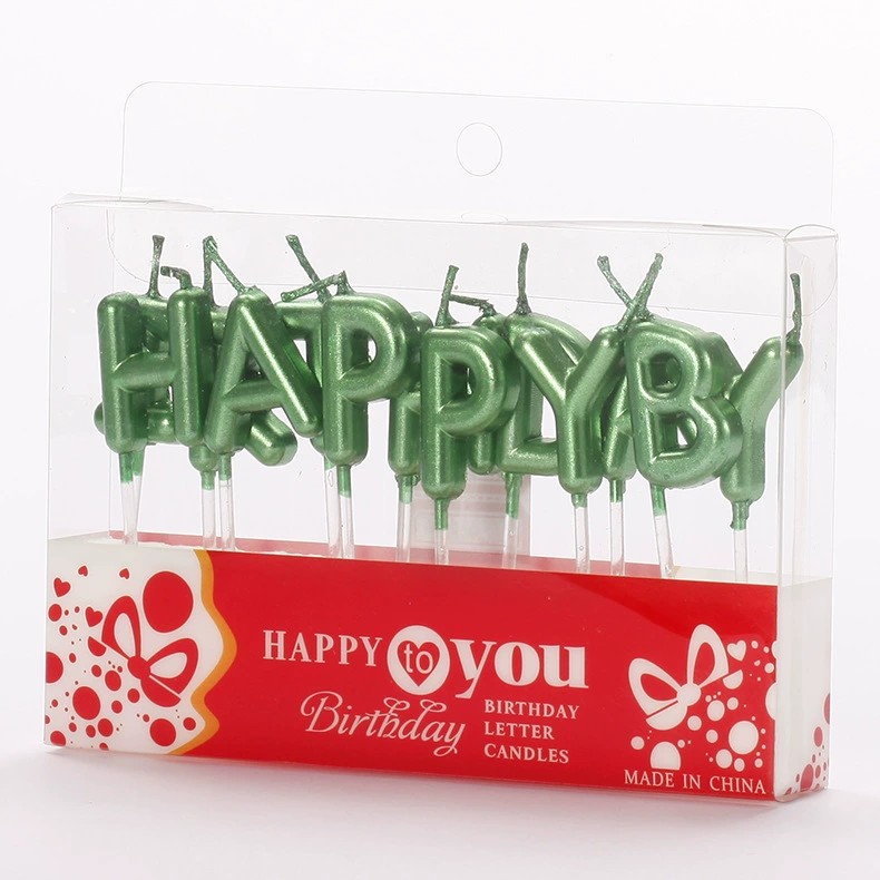 Colored English alphabet candles