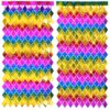 Colorful diamond-shaped rain curtain