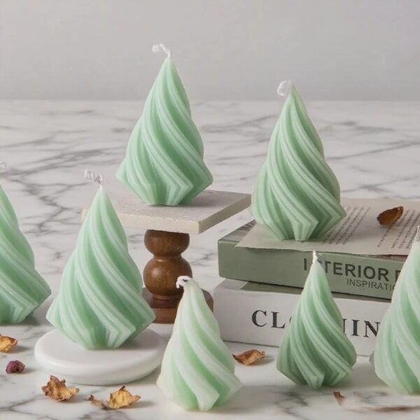 Geometric spiral taper candles
