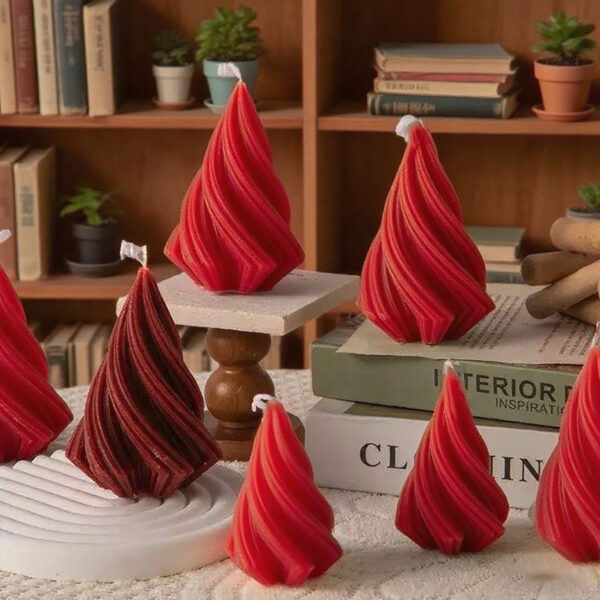Geometric spiral taper candles