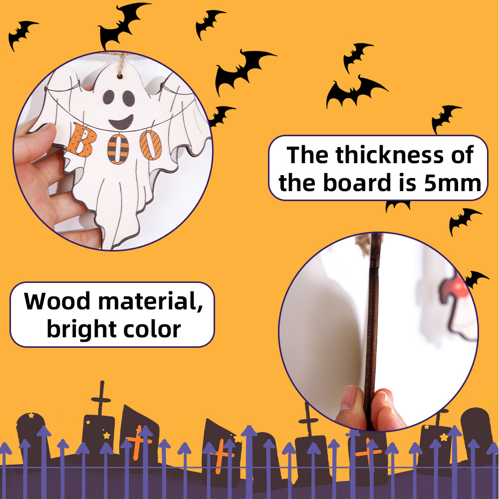 Halloween Banners Flgs – Wooden, 2m Length, Spooky Elements - Image 6