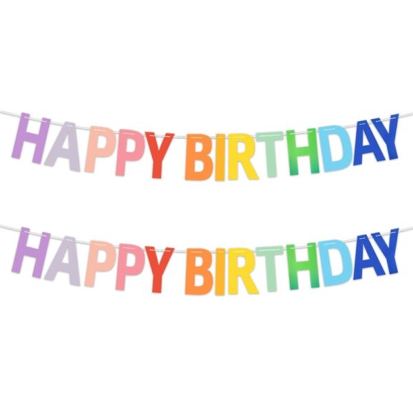 rainbow Letter happy birthday banner