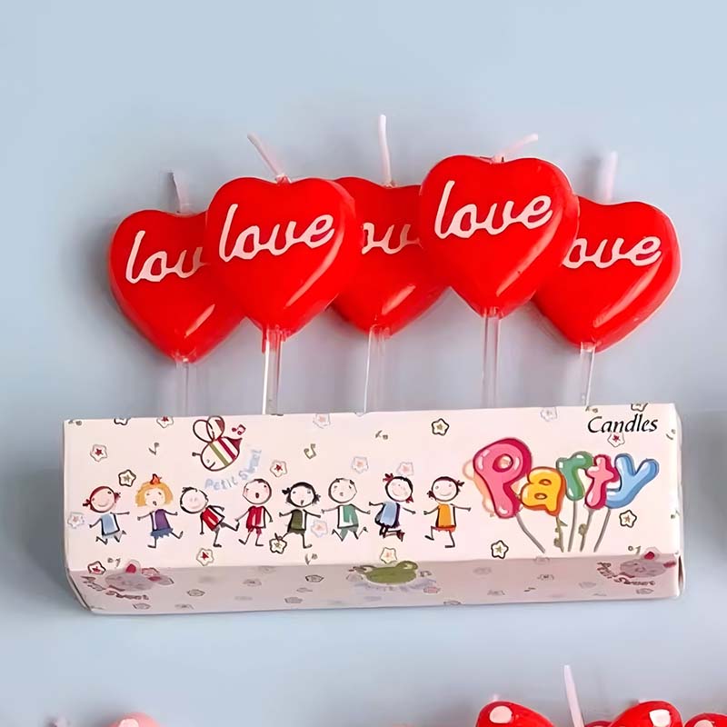 I love you heart shaped candle