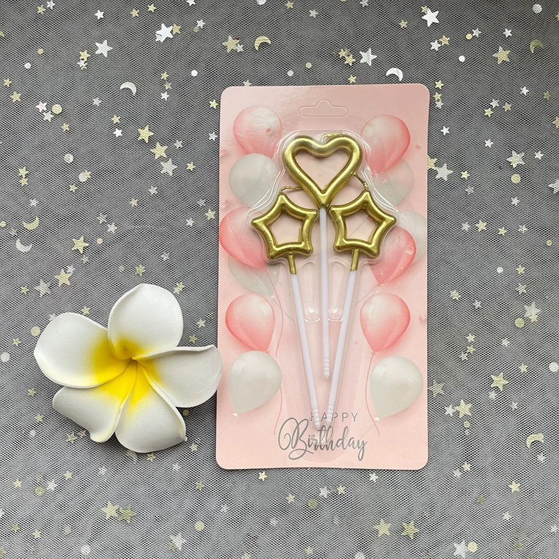 Heart-shaped hollow gilded candle