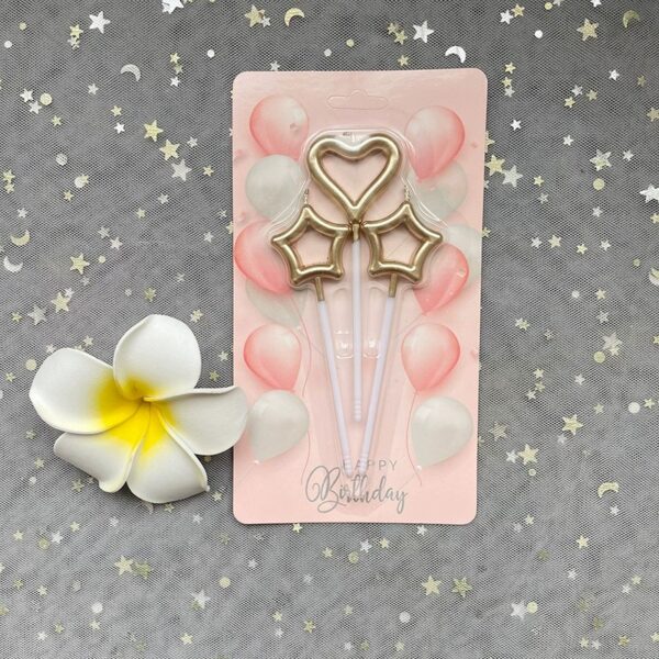 Heart-shaped hollow gilded candle