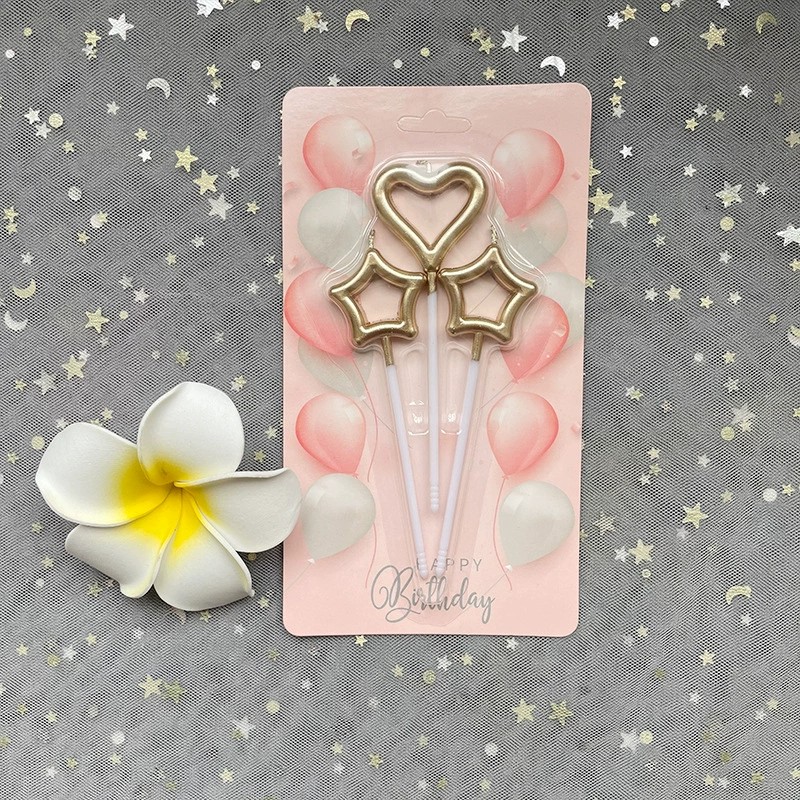 Heart-shaped hollow gilded candle