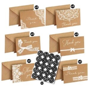 Lace Kraft Thank You Cards