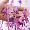 Laser pink bow rain curtain