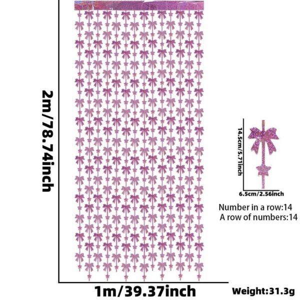Laser pink bow rain curtain