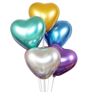 heart shaped metallic balloons
